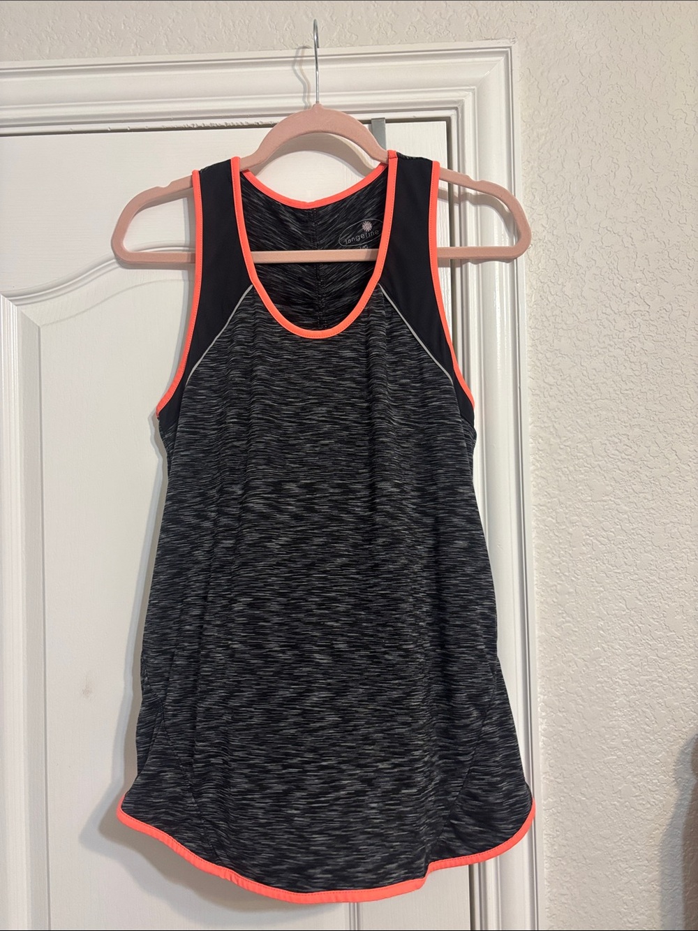 Tangerine Black Space-Dye Tank with Coral Trim